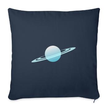 Illustration cool de la planète Uranus - Housse de coussin décorative 45 x 45 cm - bleu marine - Devant