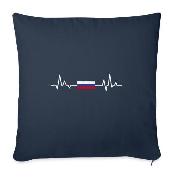 Russie - Housse de coussin décorative 45 x 45 cm - bleu marine - Devant