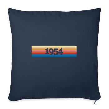 Année 1954 - Housse de coussin décorative 45 x 45 cm - bleu marine - Devant