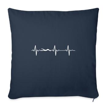 Natation Nageurs Piscine Piscine extérieure Nageur - Housse de coussin décorative 45 x 45 cm - bleu marine - Devant