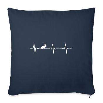 Rabbit Rabbit Rabbit Heartbeat - Sofa pillowcase 17,3'' x 17,3'' (45 x 45 cm) - navy - Front