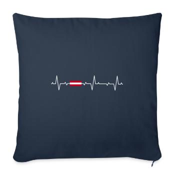 Austria Heartbeat - Sofa pillowcase 17,3'' x 17,3'' (45 x 45 cm) - navy - Front