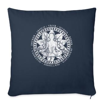 Yoga flower of life cross-legged spirituality shirt - Sofa pillowcase 17,3'' x 17,3'' (45 x 45 cm) - navy - Front