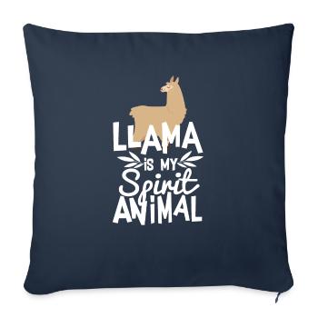 Cute Llama is My Spirit Animal Funny T Shirt - Sofa pillowcase 17,3'' x 17,3'' (45 x 45 cm) - navy - Front