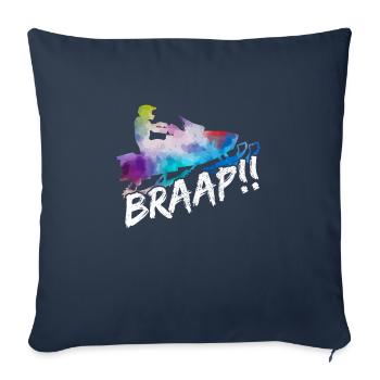 Braap! Cadeau de motoneige - Housse de coussin décorative 45 x 45 cm - bleu marine - Devant