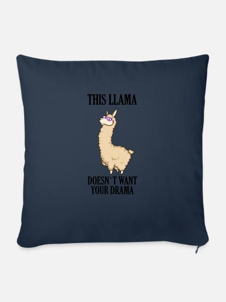 Lama Drama - Sofakissenbezug 45 x 45 cm - Navy