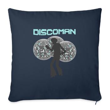 Discoman - Housse de coussin décorative 45 x 45 cm - bleu marine - Devant