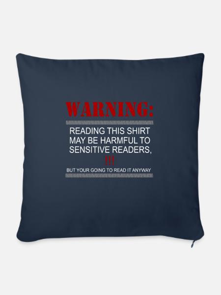 Warnung: Lesen Sie dies - Sofakissenbezug 45 x 45 cm - Navy