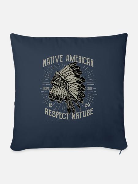 Indianischer Häuptling - Sofakissenbezug 45 x 45 cm - Navy