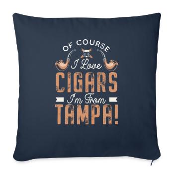 Bien sûr, j’aime les cigares, je suis de Tampa, Ybor - Housse de coussin décorative 45 x 45 cm - bleu marine - Devant