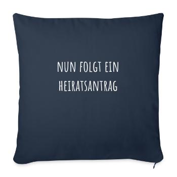 Kreativer Heitatsantrag - Sofakissenbezug 45 x 45 cm - Navy - Vorne
