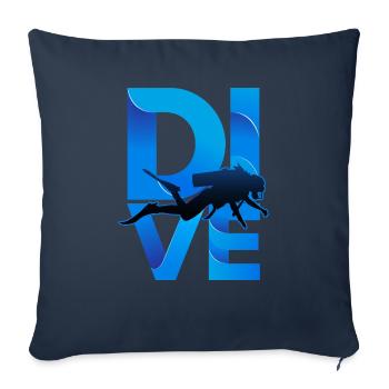 diving - Sofa pillowcase 17,3'' x 17,3'' (45 x 45 cm) - navy - Front
