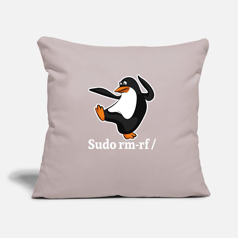 Tux Linux Pingouin Sudo Rm Rf | Computerfreak Hack Housse de coussin décorative 45 x 45 cm