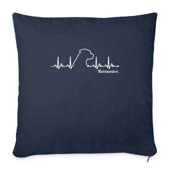 Rottweiler HeartBeat - Sofa pillowcase 17,3'' x 17,3'' (45 x 45 cm) - navy - Front