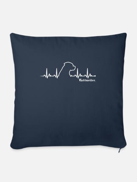 Rottweiler Herzschlag - Sofakissenbezug 45 x 45 cm - Navy
