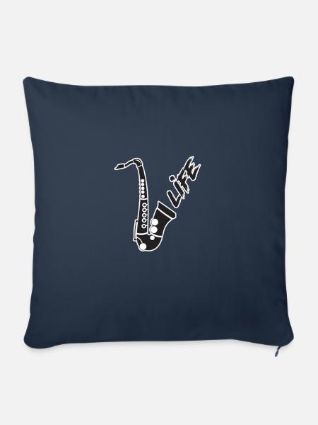 Saxofon, Saxophonist - Sofakissenbezug 45 x 45 cm - Navy