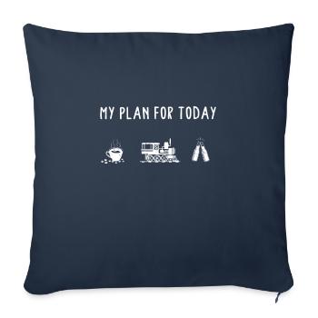 Railway Model Railway Railway Steam Locomotive Train - Sofa pillowcase 17,3'' x 17,3'' (45 x 45 cm) - navy - Front