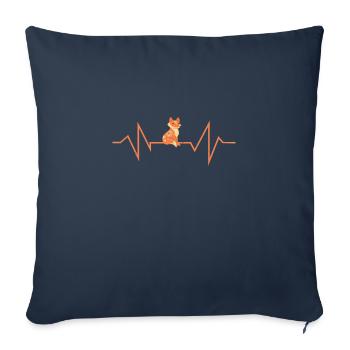 Renard animaux forestiers Protection de l’environnement Nature Arbres forêt - Housse de coussin décorative 45 x 45 cm - bleu marine - Devant