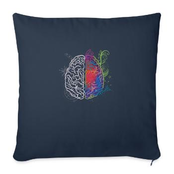 Cerveau - Housse de coussin décorative 45 x 45 cm - bleu marine - Devant