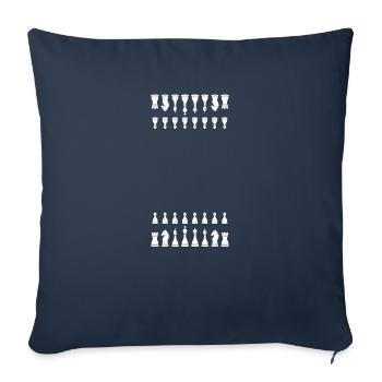 Échiquier échiquier pions - Housse de coussin décorative 45 x 45 cm - bleu marine - Devant