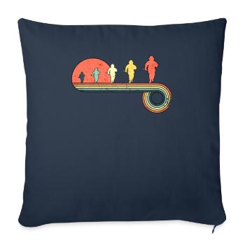 Fireman Running Vintage Sunset Rainbow Color - Sofa pillowcase 17,3'' x 17,3'' (45 x 45 cm) - navy - Front