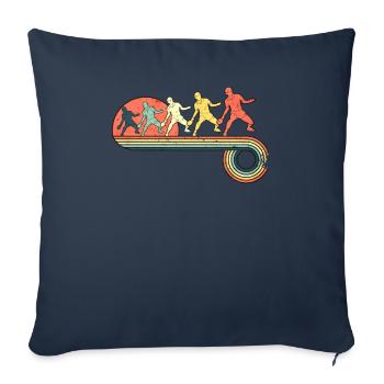 Penis de mesa Ping Pong Player Retro Vintage - Housse de coussin décorative 45 x 45 cm - bleu marine - Devant