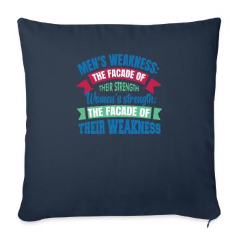 La faiblesse des hommes : la façade de leur force - Housse de coussin décorative 45 x 45 cm - bleu marine - Devant