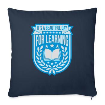 belle journée pour apprendre - Housse de coussin décorative 45 x 45 cm - bleu marine - Devant