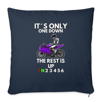 Moto Lifestyle / Moto / Moto motard - Housse de coussin décorative 45 x 45 cm - bleu marine - Devant