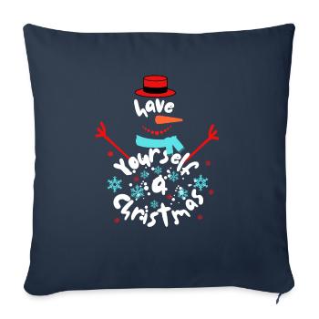 Avez-vous un cadeau de Noël pour le Nouvel An ? - Housse de coussin décorative 45 x 45 cm - bleu marine - Devant