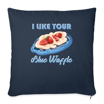 I like your blue waffle cookies strawberries - Sofa pillowcase 17,3'' x 17,3'' (45 x 45 cm) - navy - Front