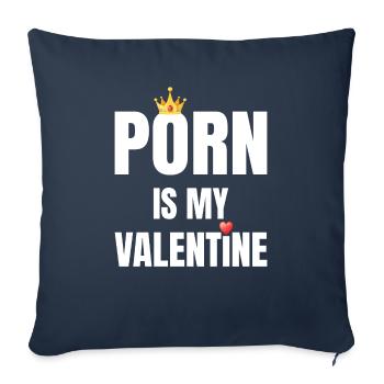 Porno Ist Mein Valentinstags -Liebeskronherz - Sofakissenbezug 45 x 45 cm - Navy - Vorne