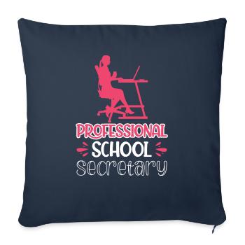 Secrétaire professionnelle de l’école - Housse de coussin décorative 45 x 45 cm - bleu marine - Devant