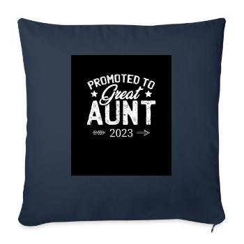 Promotion à la parenté grand-tante 2023 - Housse de coussin décorative 45 x 45 cm - bleu marine - Devant