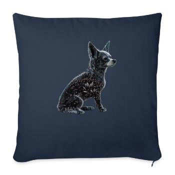Chihuahua | Maman Chien Drôle Mignon Beau Motif - Housse de coussin décorative 45 x 45 cm - bleu marine - Devant