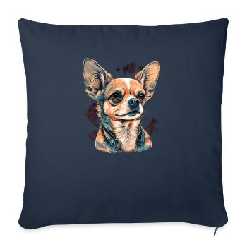 Chihuahua | Maman Chien Drôle Mignon Beau Motif - Housse de coussin décorative 45 x 45 cm - bleu marine - Devant