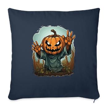 Halloween Emerging Hands Citrouille effrayante - Housse de coussin décorative 45 x 45 cm - bleu marine - Devant