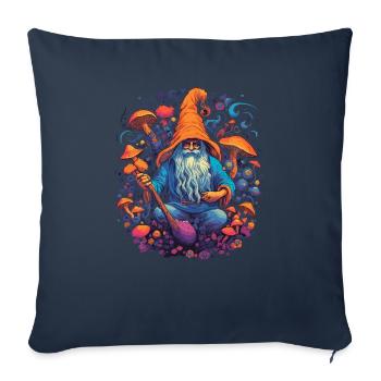Christmas | Fantasy | Mushroom | Forest | Goa - Sofa pillowcase 17,3'' x 17,3'' (45 x 45 cm) - navy - Front