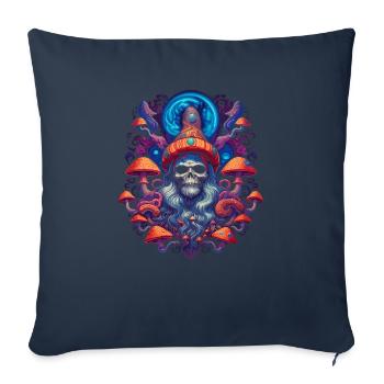 Fantasy Mushroom | Forest | Nature | Goa Festival - Sofa pillowcase 17,3'' x 17,3'' (45 x 45 cm) - navy - Front