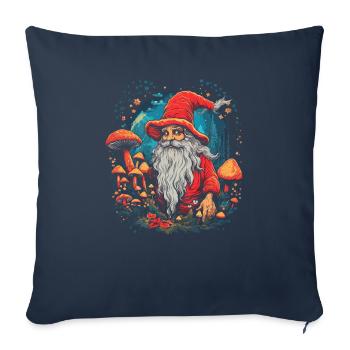 Christmas | Fantasy | Mushroom | Forest | Goa - Sofa pillowcase 17,3'' x 17,3'' (45 x 45 cm) - navy - Front