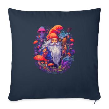 Christmas | Fantasy | Mushroom | Forest | Goa - Sofa pillowcase 17,3'' x 17,3'' (45 x 45 cm) - navy - Front