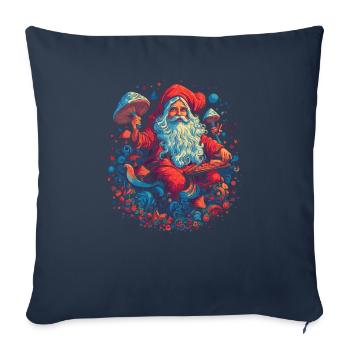 Christmas | Fantasy | Mushroom | Forest | Goa - Sofa pillowcase 17,3'' x 17,3'' (45 x 45 cm) - navy - Front