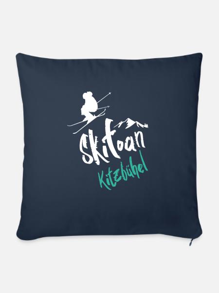 Skifahren Kitzbühel - Sofakissenbezug 45 x 45 cm - Navy