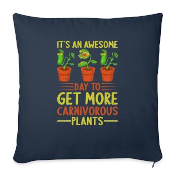 Fantastic day for carnivorous plants - Sofa pillowcase 17,3'' x 17,3'' (45 x 45 cm) - navy - Front