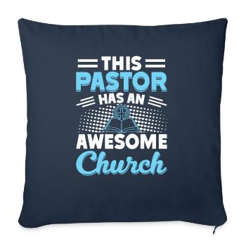 Prêtre Pasteur Don pour les chrétiens - Housse de coussin décorative 45 x 45 cm - bleu marine - Devant