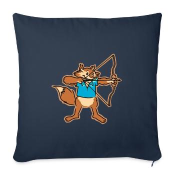 Idée cadeau tir à l'arc de renard et de flèche - Housse de coussin décorative 45 x 45 cm - bleu marine - Devant