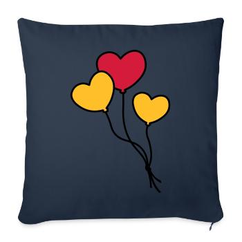 Herzballons / Ballon coeur / Ballon coeur - Housse de coussin décorative 45 x 45 cm - bleu marine - Devant