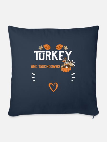 Turkey and Touchdowns - Sofakissenbezug 45 x 45 cm - Navy
