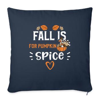L’automne est pour les épices à la citrouille - Housse de coussin décorative 45 x 45 cm - bleu marine - Devant