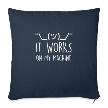 Programmer Joke Debugging Running on My PC - Sofa pillowcase 17,3'' x 17,3'' (45 x 45 cm) - navy - Front
